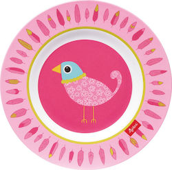 Sigikid Baby Food Plate Little bird made of Melamine Pink 24777