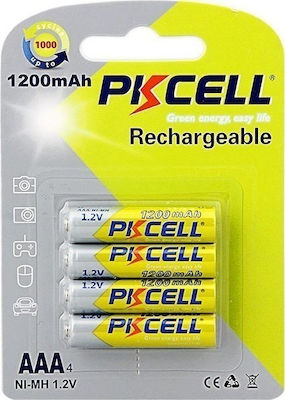 Pkcell Rechargeable Battery AAA Ni-MH 1200mAh 1.2V 4pcs