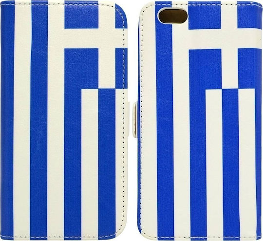 Ancus Ancus Greek Flag Book Synthetic Leather Multicolour Cover for iPhone 6/6s Plus