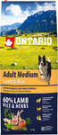 Ontario Adult Medium Lamb & Rice 12kg Dry Food for Adult Medium Breed Dogs with Rice