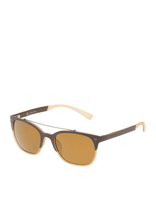 Police GAME 5 Sunglasses Brown with Acetate Frame & Brown Lens