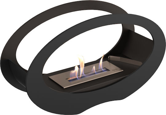 Kratki Echo Tuv Indoor Floor Bioethanol Fireplace Black 50x16.2x29.06cm