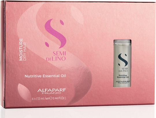 Alfaparf Milano Professional Semi Di Lino Moisture Αμπούλες Μαλλιών Αναδόμησης 6x13ml