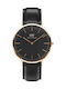 Daniel Wellington Sheffield Men's Watch 40mm Battery with Black Leather Strap