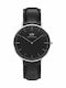 Daniel Wellington Classic Sheffield Ανδρικό Ρολόι 36mm Μπαταρίας με Μαύρο Δερμάτινο Λουράκι