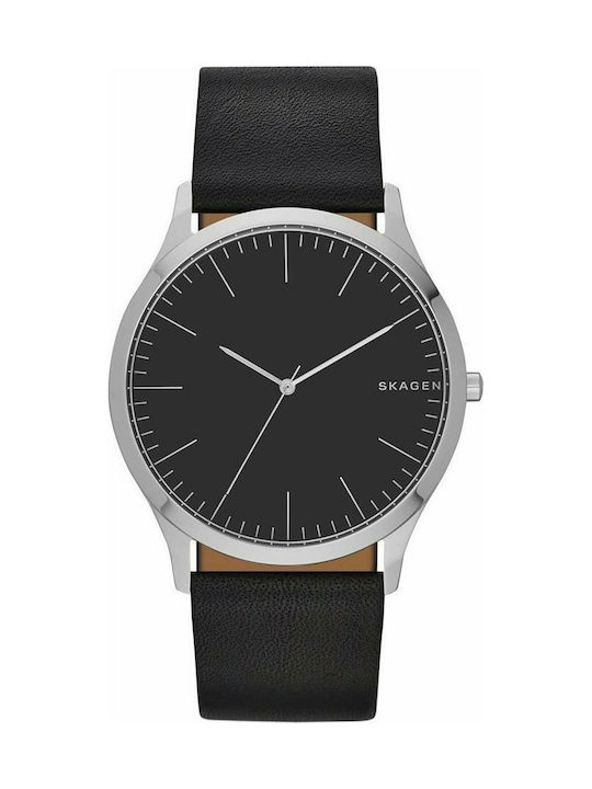 Skagen Watch Battery with Black Leather Strap SKW6329