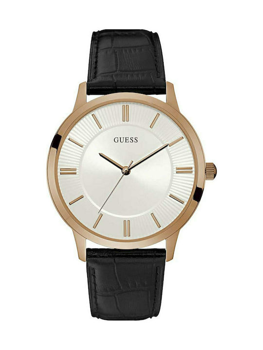 Guess Часовник Батерия с Черно Кожено Каишка W0664G4