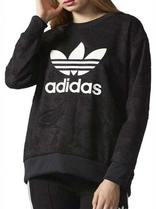 Adidas Trefoil Sweatshirt Hanorac pentru Femei Negru