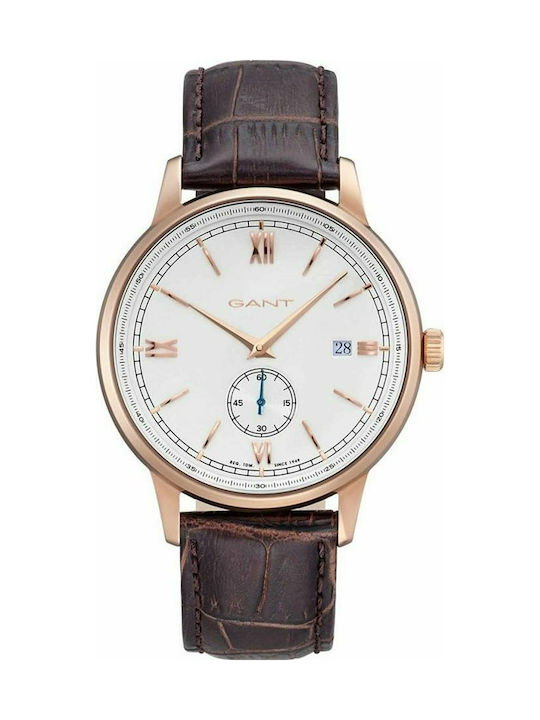 Gant Freeport Watch Chronograph Battery with Brown Leather Strap