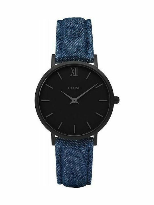 Cluse Minuit Women's Watch with Blue Fabric Strap