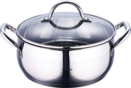 Bergner Gourmet Tiefer Edelstahl-Topf 4.5Es / 24cm