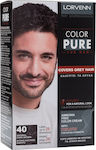 Lorvenn Color Pure Men Set Haarfarbe kein Ammoniak 40 Natural Dark Chestnut 40ml