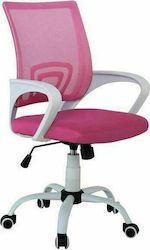 BF2101-S Reclining Office Chair with Fixed Arms Pink Woodwell