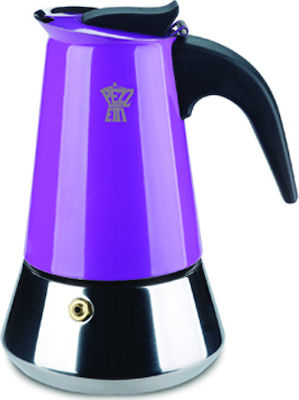 Pezzetti Steelexpress Espresso-Kanne 4 Cups Lila