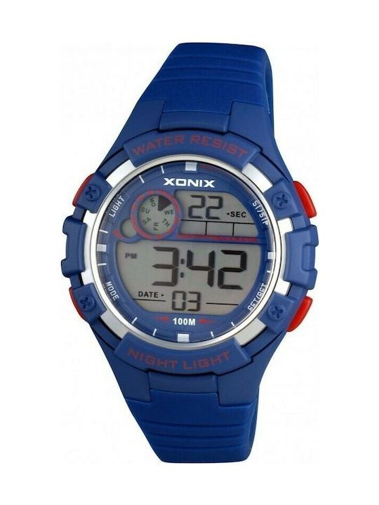 Xonix Kinder Digitaluhr mit Kautschuk/Plastik Armband Blau