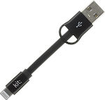 Flach USB-A zu Lightning Kabel Schwarz 0.085m (IP5USBKEYBK)