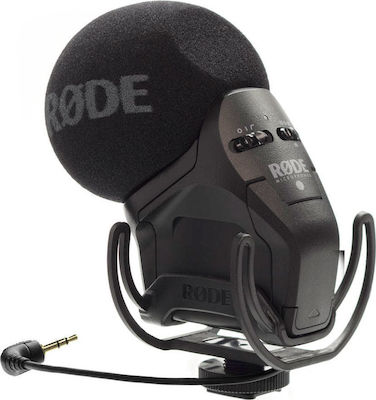 Rode Condenser Microphone Stereo VideoMic Pro Rycote Shock Mounted/Clip On for Camera