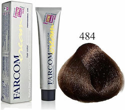 Farcom Hair Color Cream Βαφή Μαλλιών 484 Κασταν...