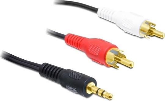 DeLock Καλώδιο Ήχου 3.5mm male - RCA male Μαύρο 1.5m με Επίχρυσους Ακροδέκτες 84000