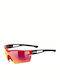 Uvex Sportstyle 116 Male Sunglasses with Red Horn-Rimmed Frame and Multicolour Mirror Lens