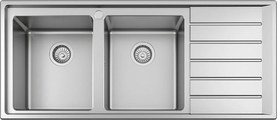 Karag BL 658 BL658 Drop-In Sink Inox Satin W116xD50cm Silver