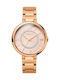 Vogue Τwist Series Watch with Pink Gold Metal Bracelet