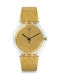 Swatch Nuit Doree Uhr mit Gold Kautschukarmband