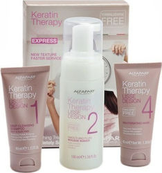 Alfaparf Milano Professional Express Keratin Therapy Service Kit Hair Treatment Set for Straightening for Coloured Hair with Shampoo 3 Pieces