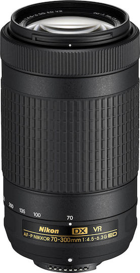 Nikon Crop Φωτογραφικός Φακός AF-P DX Nikkor 70-300mm f/4.5-6.3G ED VR Tele Zoom για Nikon F Mount Μαύρος