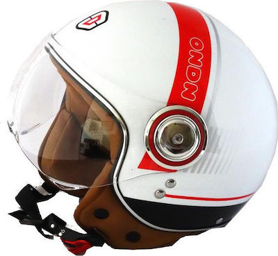 Beon B-110B Jet Helmet White/Red