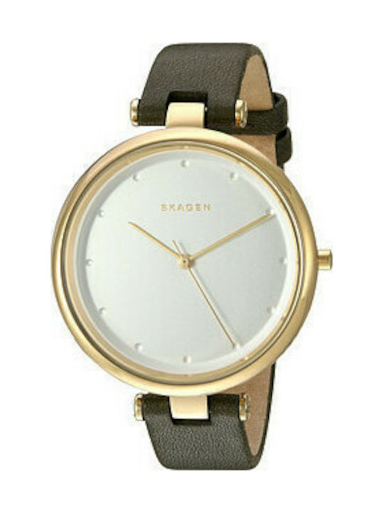 Skagen Tanja Watch with Black Leather Strap