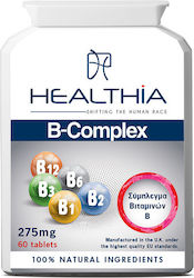 Healthia B-Complex Vitamin for Energy, Immune System Boost & Nervous System 275mg 60 tabs