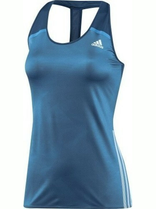 Adidas Adizero Running Singlet Γυναικεία Αθλητική Μπλούζα Αμάνικη Μπλε