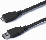 MediaRange A Plug/micro-usb 3.0 B Plug Regulär USB 3.0 auf Micro-USB-Kabel Schwarz 1.0m (MRCS153) 1Stück