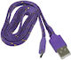 Braided USB 2.0 spre micro USB Cablu Violet 1m (25396598) 1buc