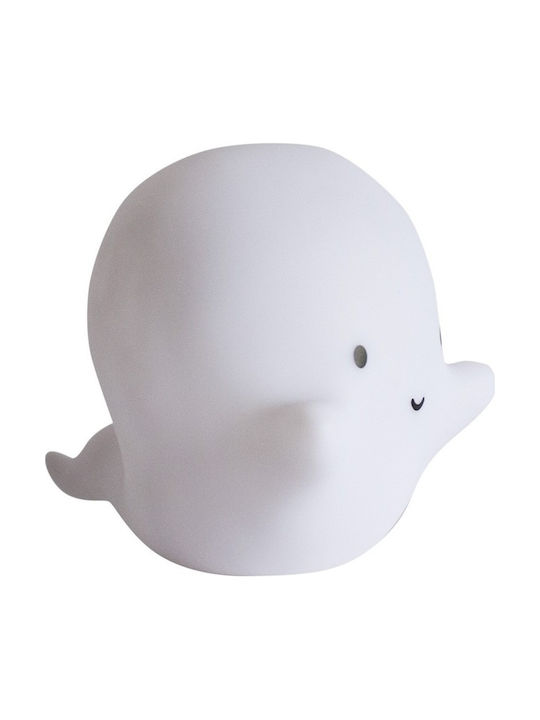 A Little Lovely Company Led Kids Decorative Lamp Ghost with Colour Changing Function White 10.5x13x11cm