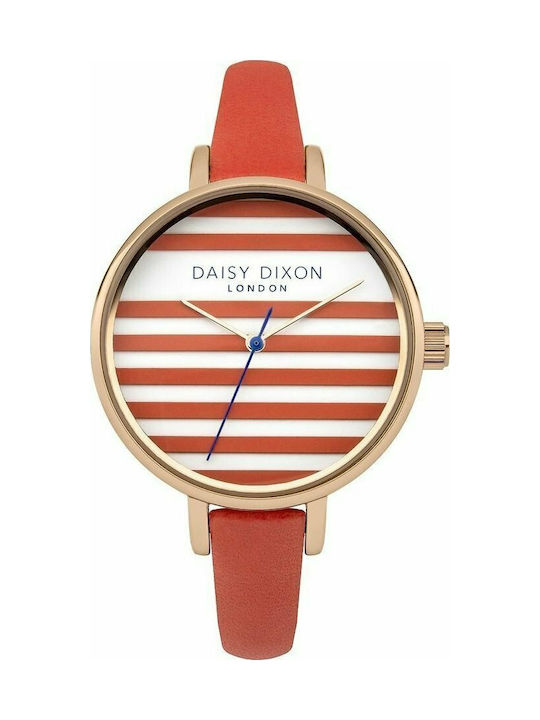 Daisy Dixon Lauren Watch with Orange Leather Strap