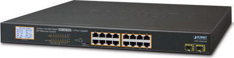 Planet GSW-1820VHP Negestionat L2 PoE+ Switch cu 16 Porturi Gigabit (1Gbps) Ethernet și 2 Porturi SFP