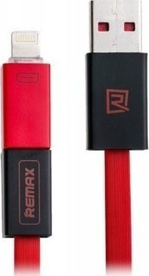 Remax RC-026T Равен USB към Lightning / micro USB Кабел Червен 1м