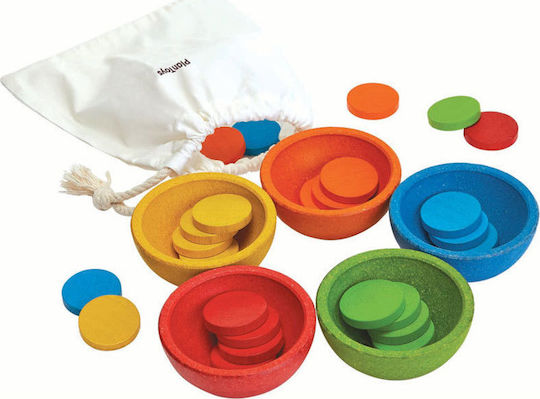 Plan Toys Βρεφικό Παιχνίδι Sort & Count Cups από Ξύλο για 18+ Μηνών