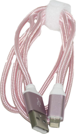 Braided USB to Lightning/micro USB Cable Ροζ 1m (94962809)