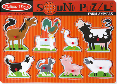 Kinder Steckpuzzle Sound Farm Animals 8pcs Melissa & Doug