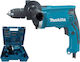 Makita Cu impact Burghiu 710W cu Carcasă și cu 74 de componente