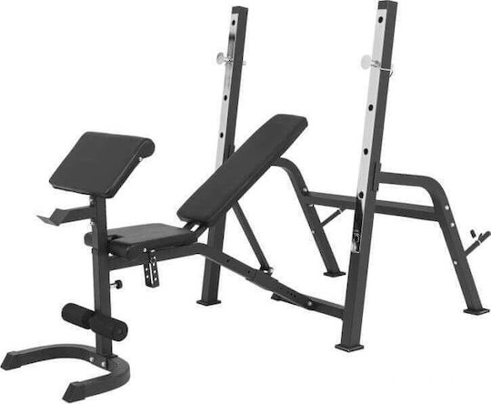 Gorilla Sports Πάγκος με ορθοστάτες Ρυθμιζόμενος Πάγκος Γυμναστικής με Ορθοστάτες