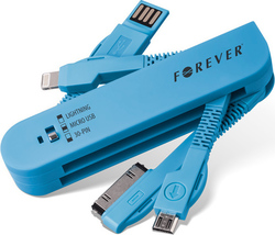 Forever Cablu USB la Apple 30-Pin / Lightning / micro USB 0.1m T_0013421 Forever Cablu USB la Apple 30-Pin / Lightning / micro USB 0.1m T_0013421