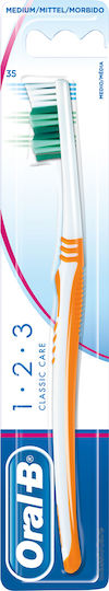 Oral-B 123 Classic Care 35 1τμχ Toothbrush Medium Orange