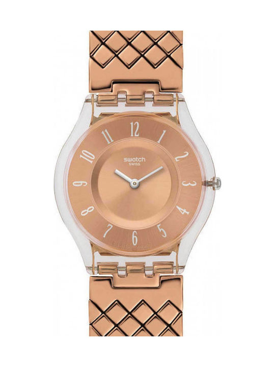 Swatch Skin Large Uhr mit Rose Gold Metallarmband