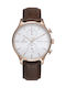 Obaku Watch Chronograph Battery with Brown Leather Strap V196GUVWRN