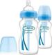 Dr. Brown's Plastic Bottle Set Options+ Wide Neck Anti-Colic with Silicone Nipple for 0+, 0+ m, months Light blue 270ml 2pcs