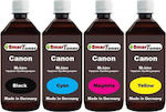 Canon Set 4 x 250ml Black/ Cyan/ Magenta/ Yellow Μελάνι - Anti-UV DYE Canon Dye Ink - Canon 250ml BK/C/M/Y-DYE